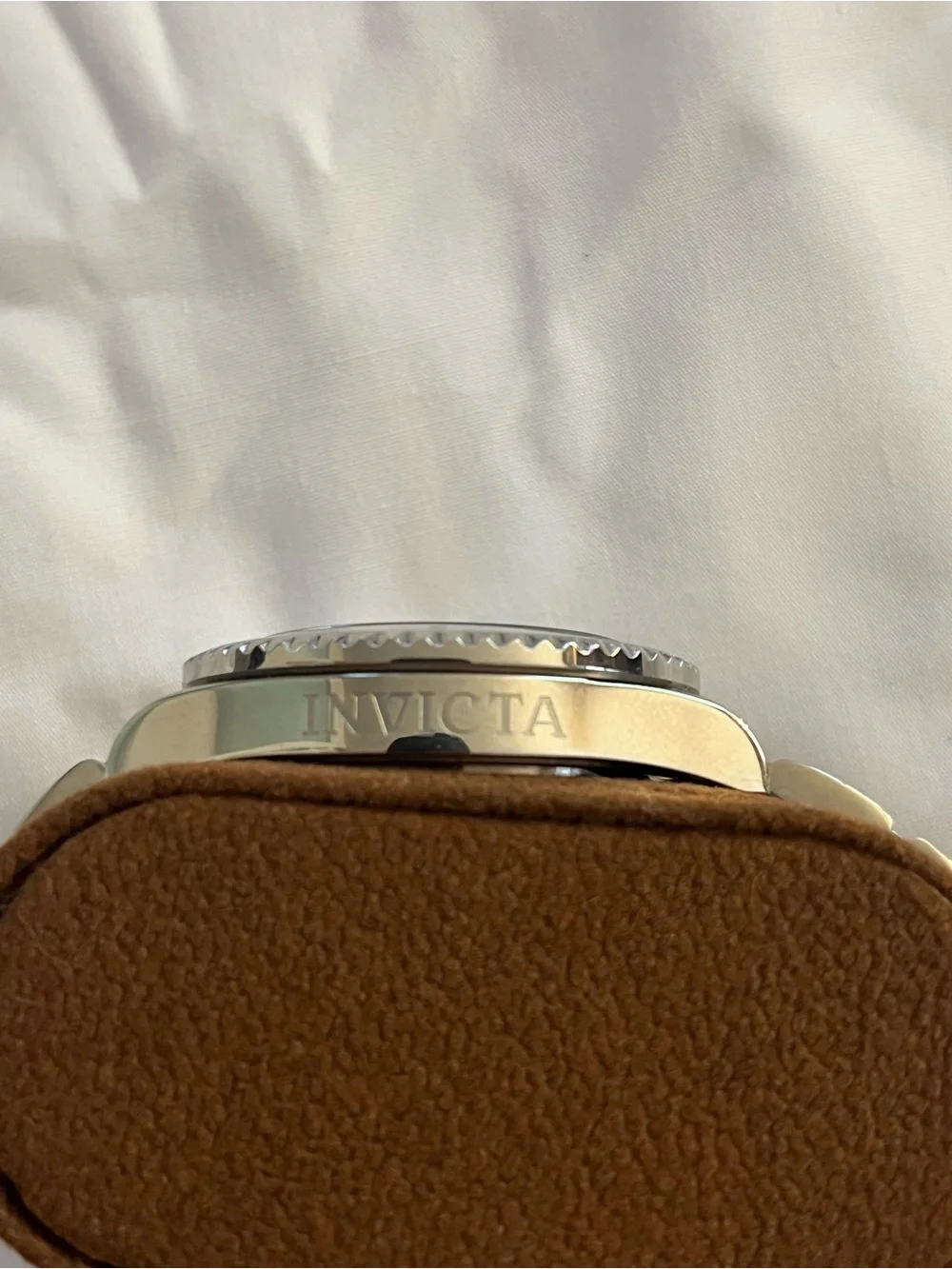 Invicta Silver-Tone Watch with Black Dial